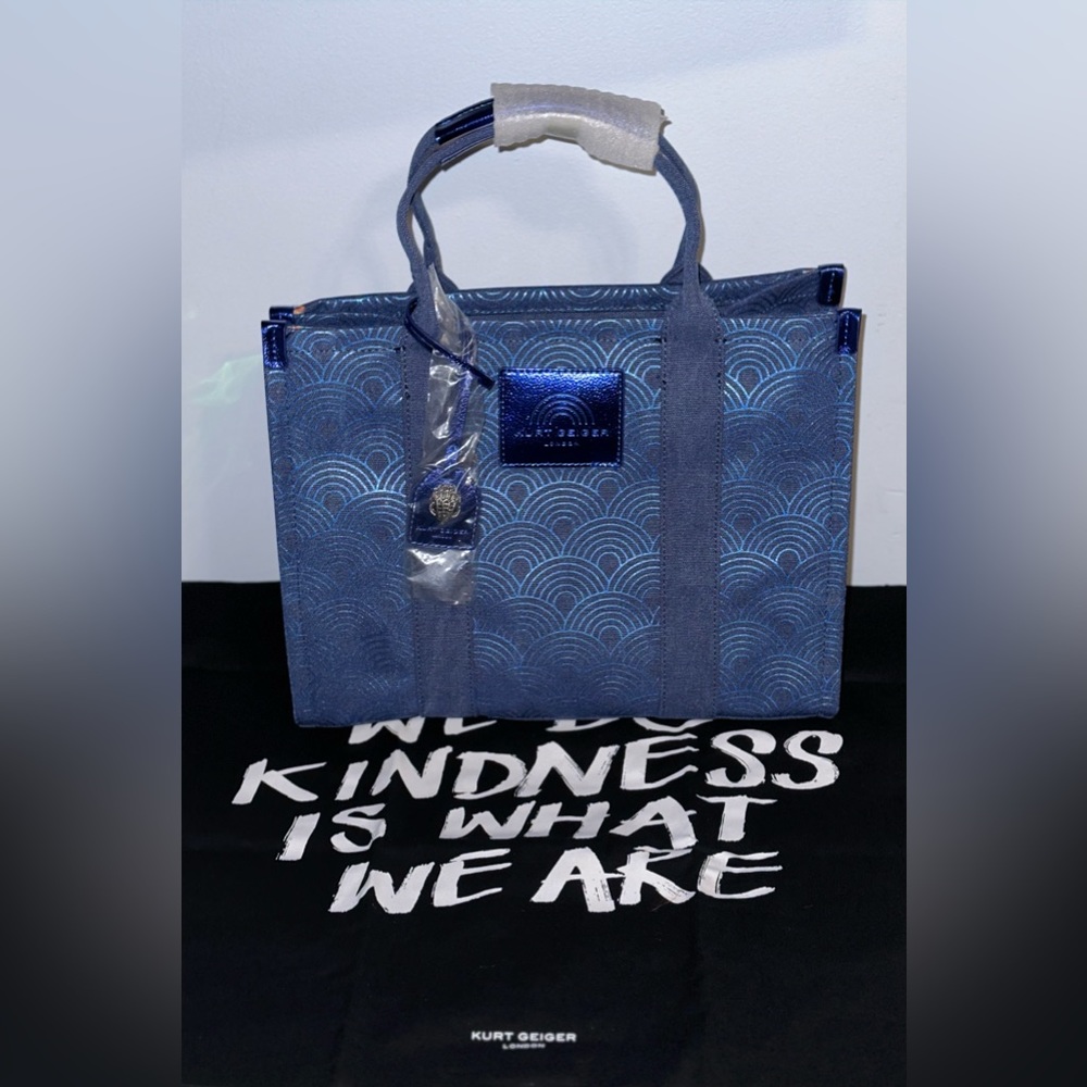 NWT Kurt Geiger London Small Blue Southbank Tote